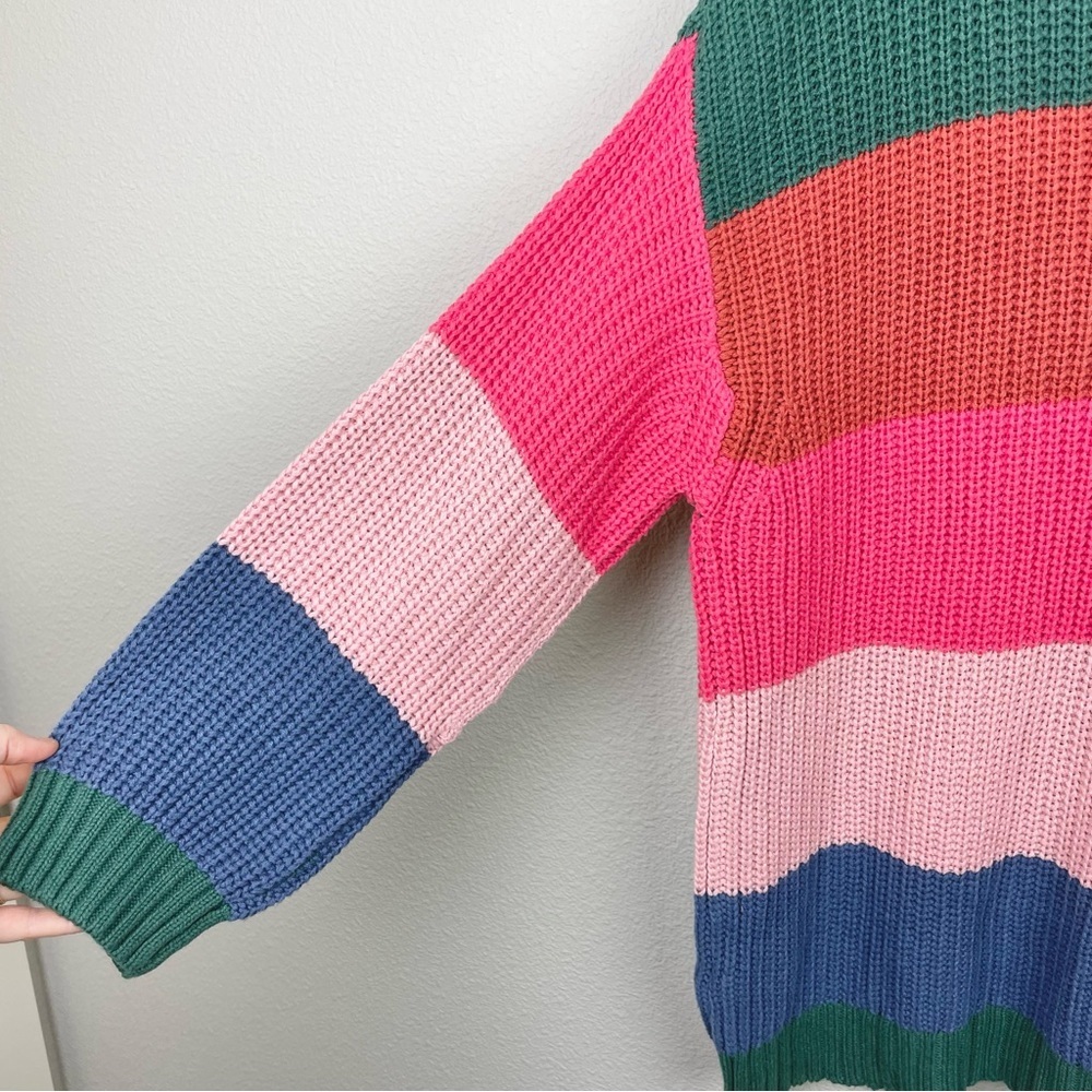 AMERICAN EAGLE OUTFITTERS Oversized Rainbow Striped Mock Neck Sweater Women's S - Picture 14 of 15